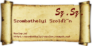 Szombathelyi Szolón névjegykártya